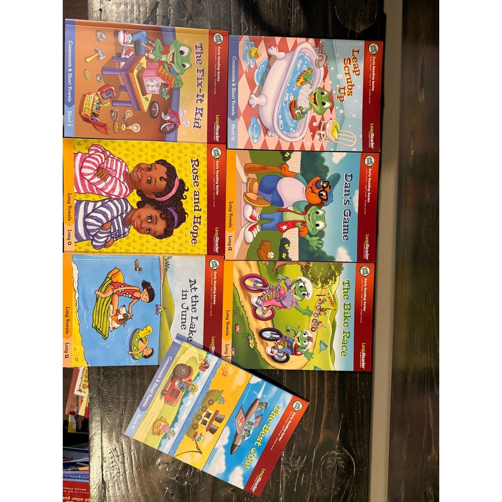 LeapFrog LeapReader Early Reading Series Phonics Book Lot 7 Books Vowels Sight